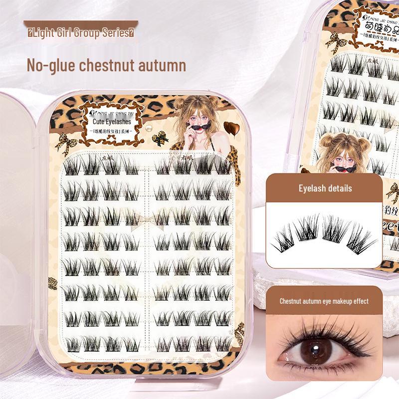 Adhesive-Free Qingqiu Tuoshan Fox Eyelashes: Thick, Natural Black-Brown Chinese Style