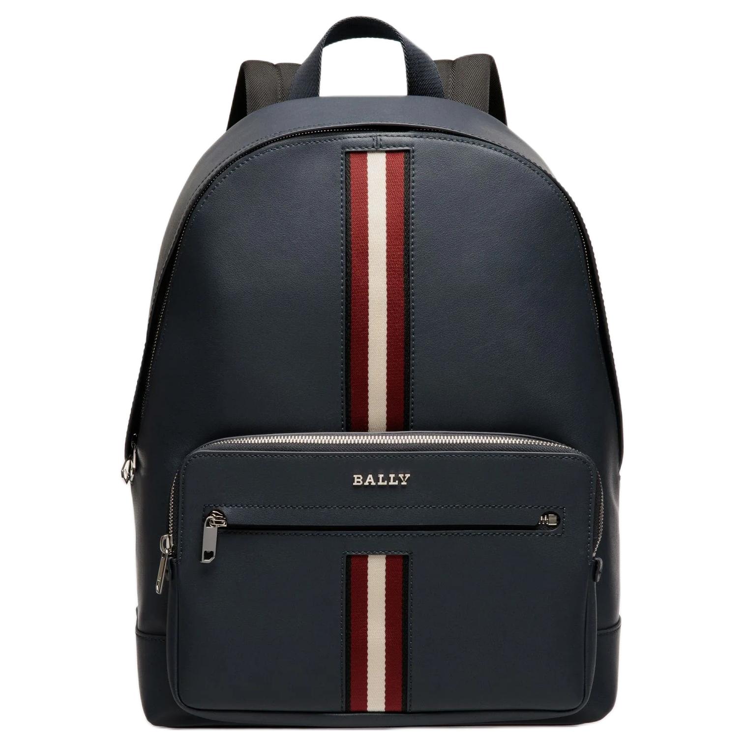 

Bally Silver Hardware Leather And Fabric Backpack Men backpack Blue 6307867 Blue