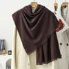 Short Beard Scarf Light Luxury High-end Cashmere Scarf Women's Winter New Korean Men's Shawl Solid Color