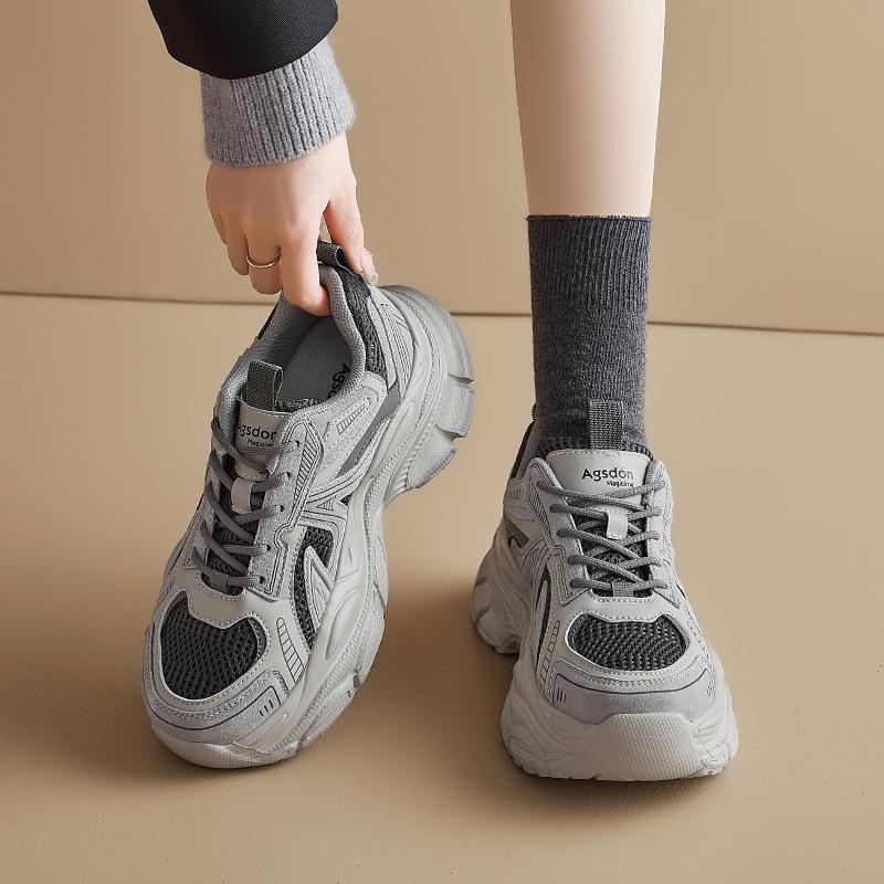Augustine gray dad shoes women's 2025 new autumn and winter platform sports casual shoes show feet small mountaineering shoes