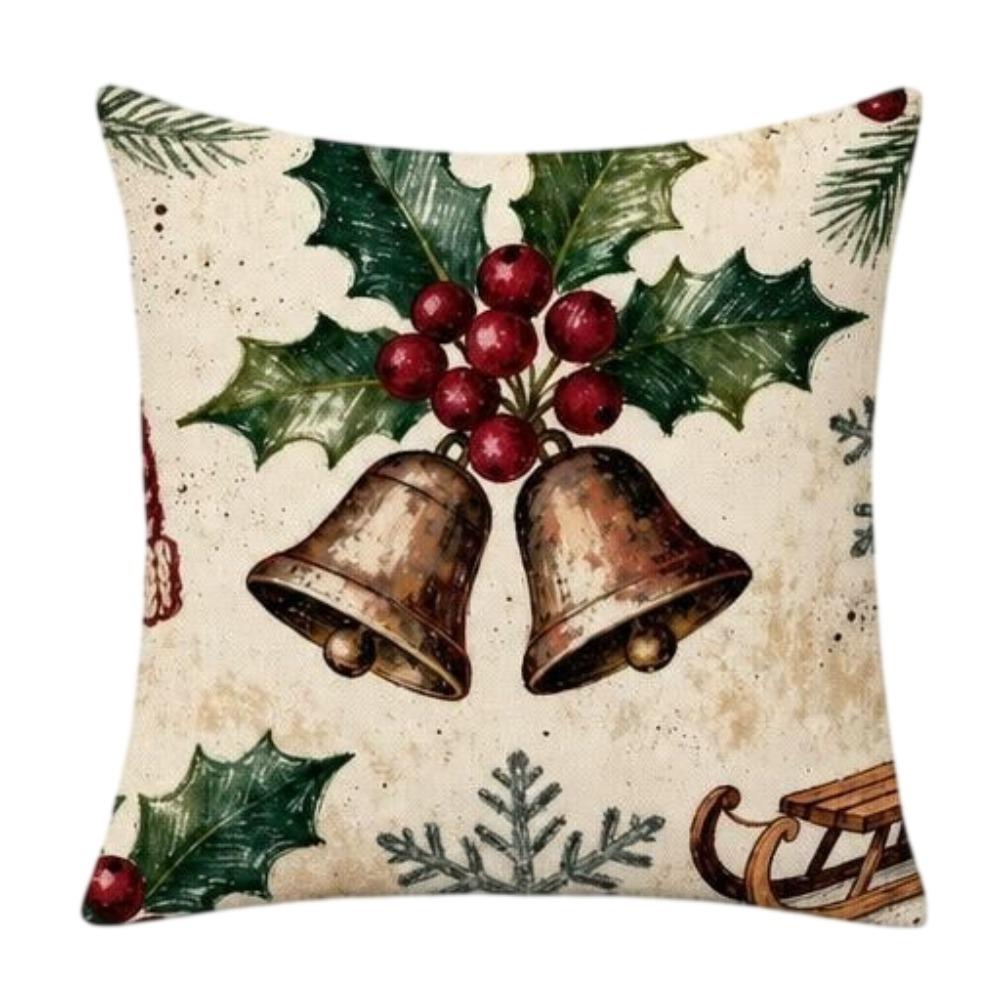 Soft Throw Cushion Case 2D Printed Snowman Pillow Cover Cartoon Cute Santa Pillow Cover Car