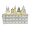 Wooden Christmas Advent Calendar with LED Lights 24 Numbered Drawers Village House Xmas Countdown Decor Gift 34.5×8×28cm