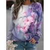 Hanorace cu Grafică Florală pentru Femei Harajuku Streetwear Pulovere cu Imprimeu 3D cu Flori Colorate Topuri de Iarnă