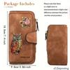 Owl Patterned Womens Long Wallet Multifunctional Portable Snap Button Coin Purse Perfect for Birthday Gifts Daily Commuting and Travel Versatile