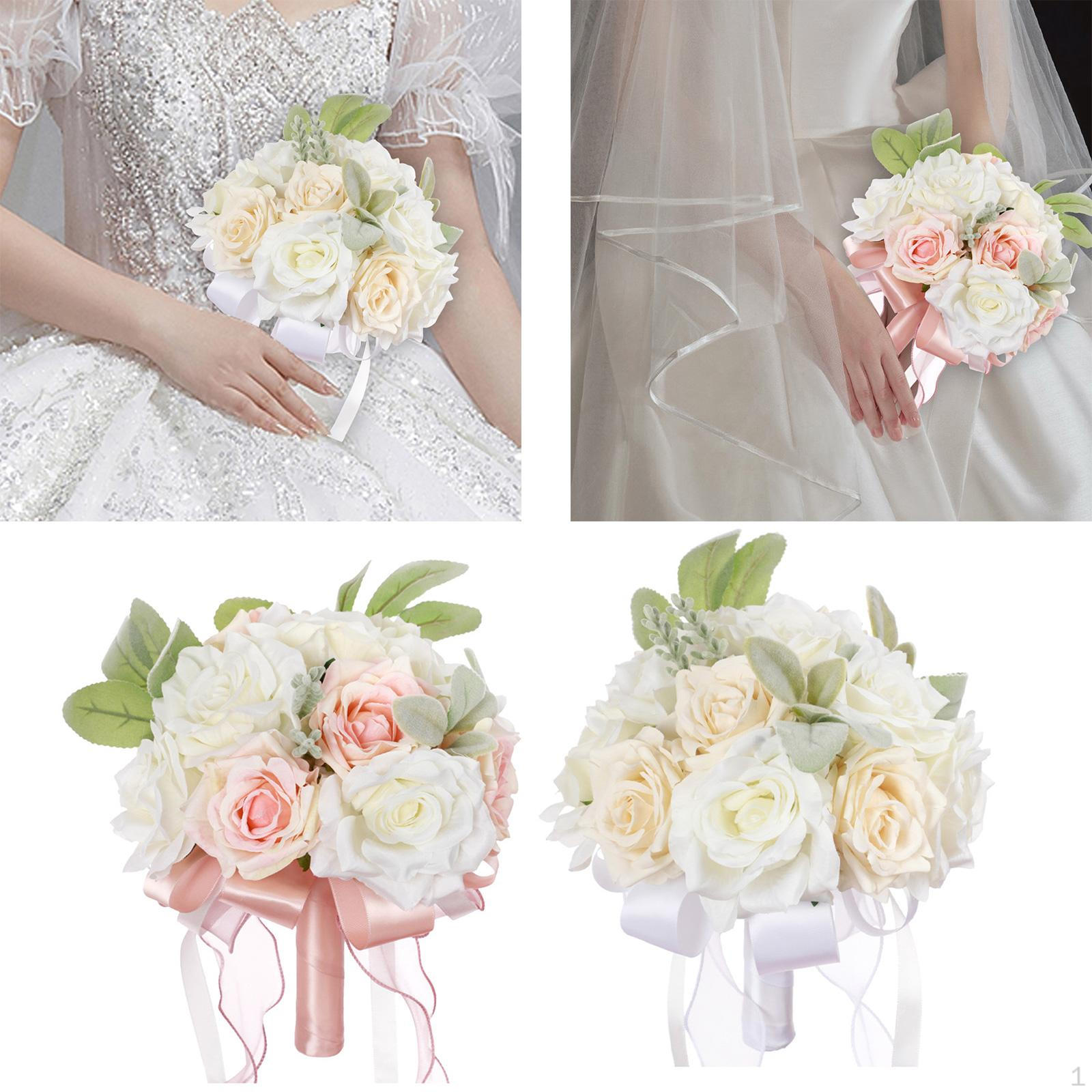 

2x Свадебный букет невесты для бросания подружкам невесты Белый и розовый