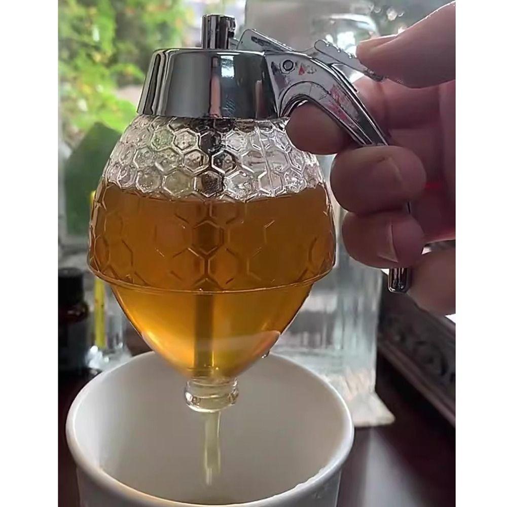 Press Type Syrup Extruder No Drip Acrylic Honey Dispenser Premium Honey Storage Tank  Pancakes
