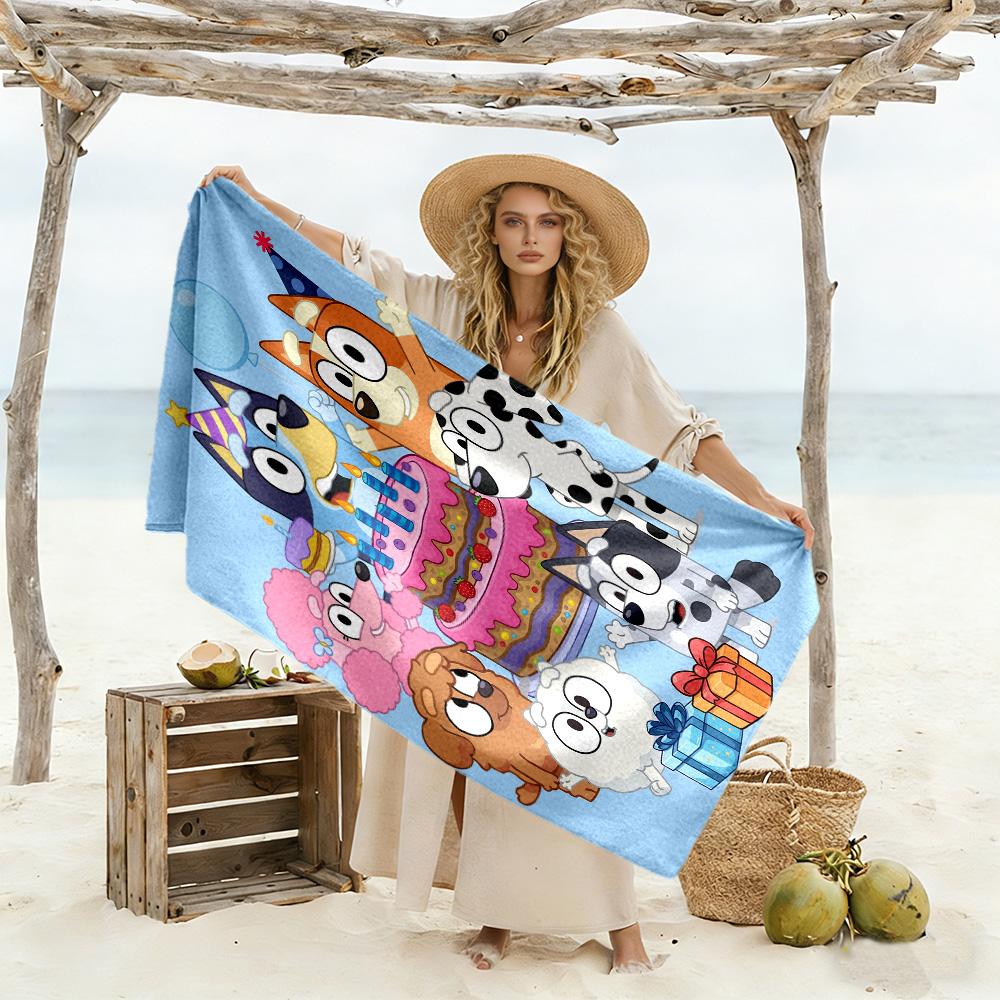 Happy Birthday Celebration! Beach Towel Soft Durable Quick-Dry Comfortable Lightweight