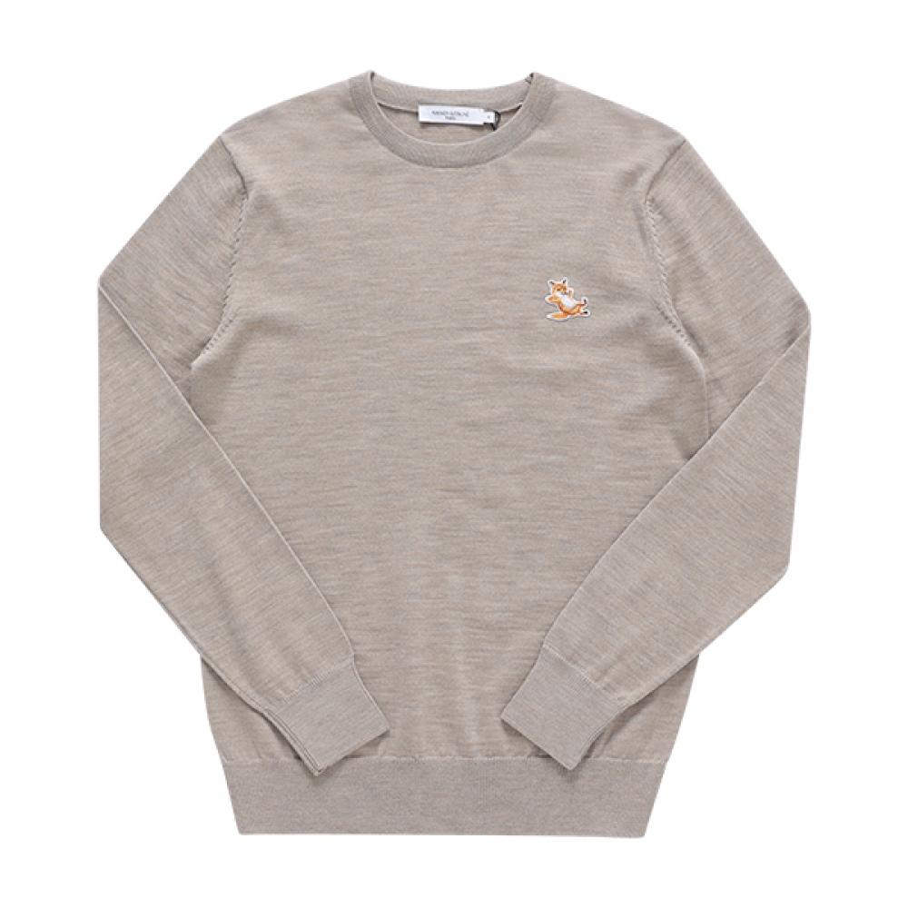 Maison Kitsune Km00501kt1036 H250 Chillax Fox Patch Mens Knit