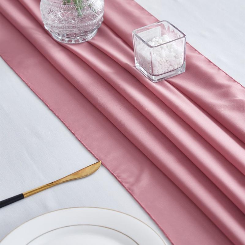 Chiffon Tischläufer 70 x 300cm, Weiche durchsichtige Tischfahne für Hochzeitsfeier Bankett, Elegante einfarbige Tischdekoration