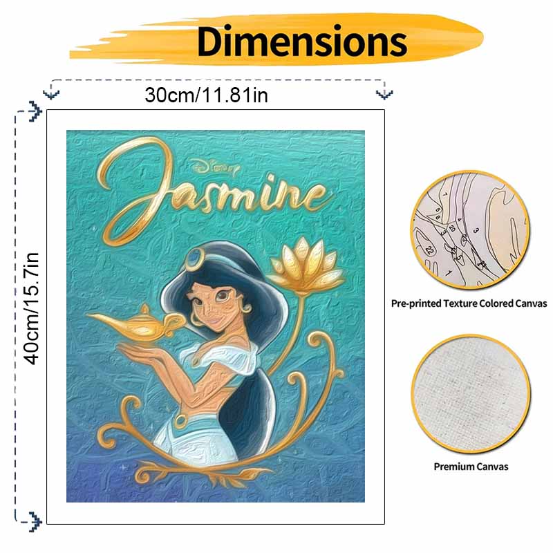Disney Jasmine Oil Painting Handmade Diy Art Painting Home Decoration