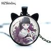 Stilvolle Anime Demon Slayer Nezuko Tanjiro Katzenohren Zeitstein Anhänger Halskette