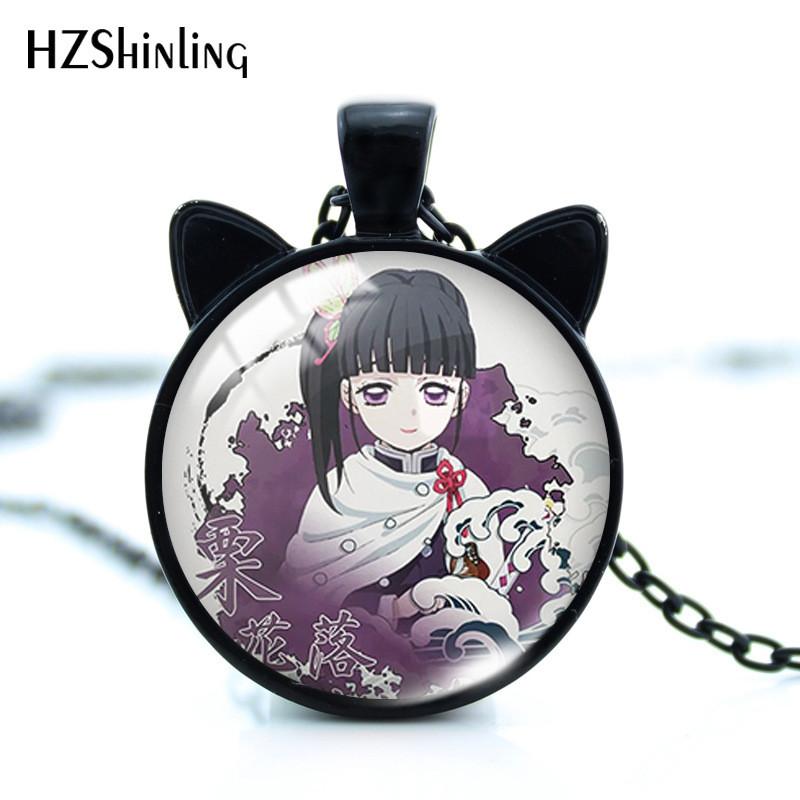 Stilvolle Anime Demon Slayer Nezuko Tanjiro Katzenohren Zeitstein Anhänger Halskette