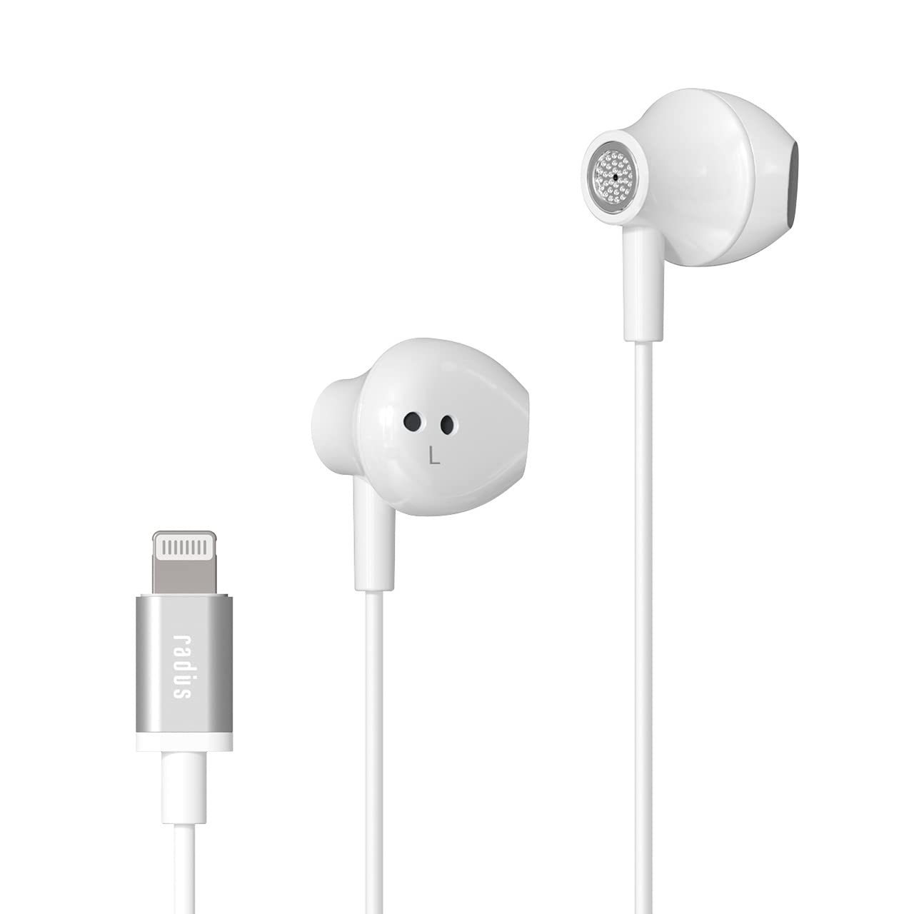 

Radius HP-NEL12 iPhone Earphones: Inner Ear Earphones Lightning Connection iPhone iPad iPhone Remote Control Microphone Hands-free HP-NEL12W (White)
