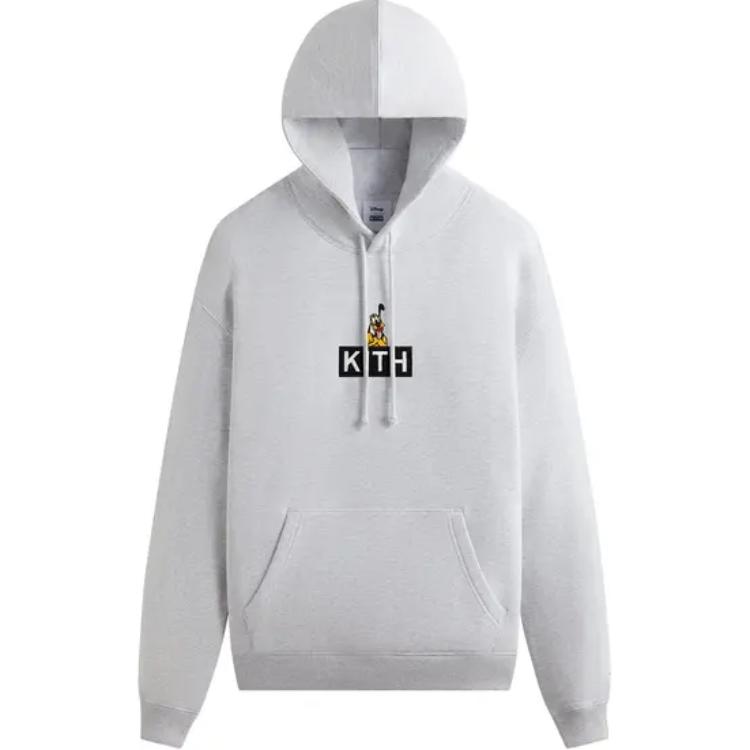 Kith For Mickey & Friends Cyber Monday Pluto Classic Logo Hoodie Light Heather Grey Men Tops KHM031777-002