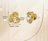 Elegant Pearl Earrings: New Chinese Style, Copper-Plated Silver with a Unique Gold Design
