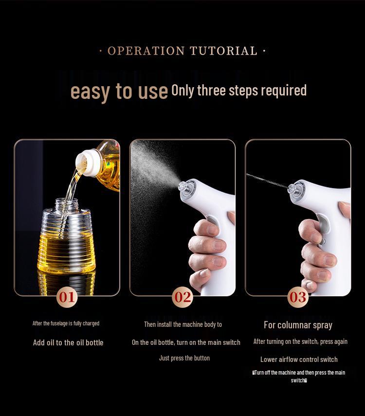 Electric Oil Sprayer for Kitchen & Outdoor Cooking - Mist Spray Bottle for Olive Oil, Air Fryer, BBQ