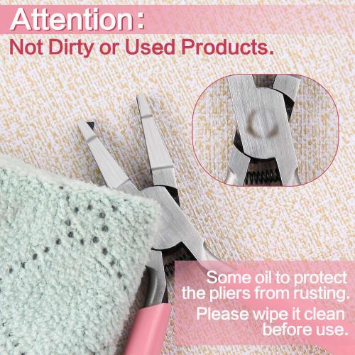 LEONTOOL Split Ring Pliers, Small Split Ring Opener, Craft Pliers with Hook Releaser and Needle Remover, Multi-Function Pliers with Spring, High Carbo