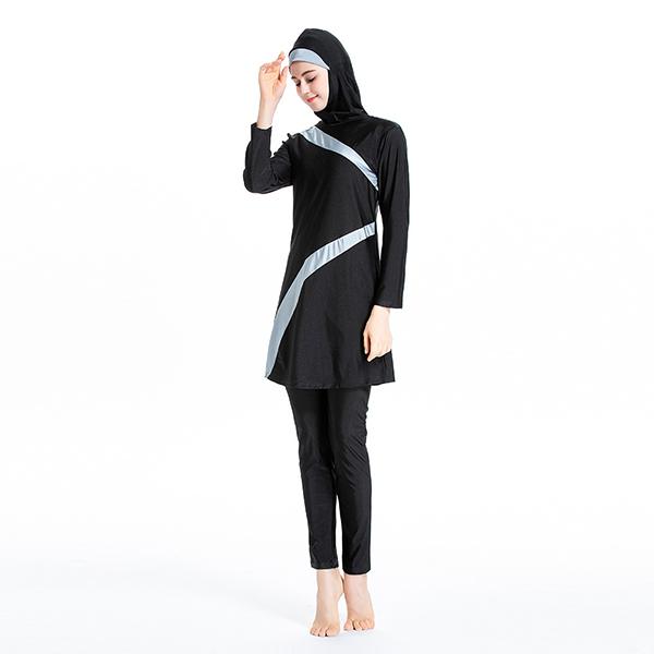 Dámské plavky s vysokou elasticitou muslimské plážové plavky Burkini zahalené islámské plážové oblečení