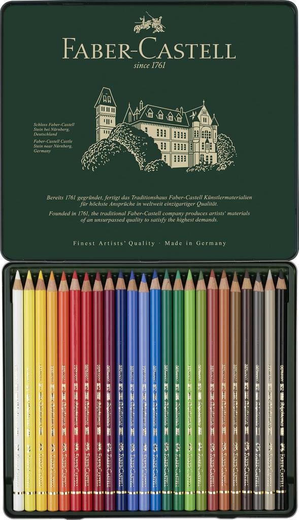 Polychromos Colored 24 Tin 110024 Japanese Faber-Castell Pencils, Colors, Case, [Genuine Product]