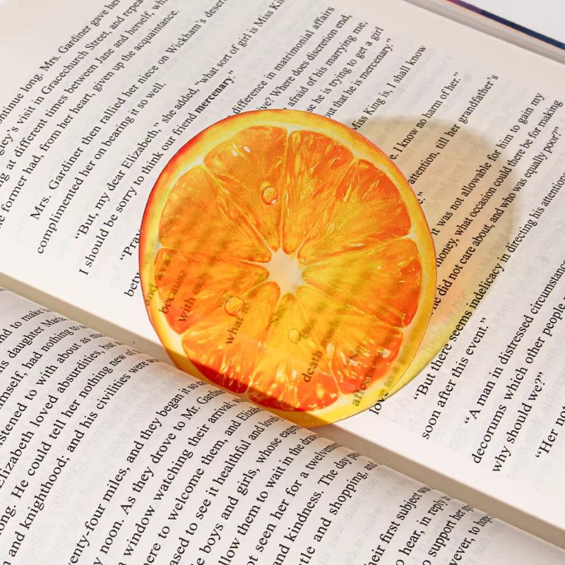 Acrylic Grape Tomato Apple Bookmark – Cute, Transparent, High-End Student Gift and Reading Marker