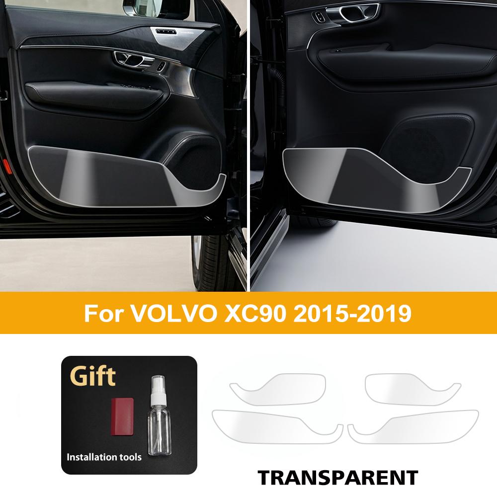 Para Volvo XC90 2015-2019 Almohadilla Protectora Transparente de TPU contra Patadas en Puertas de Coche Película para el Borde Interior Lateral Panel Lateral de Puerta Delantera y Trasera Almohadilla Protectora