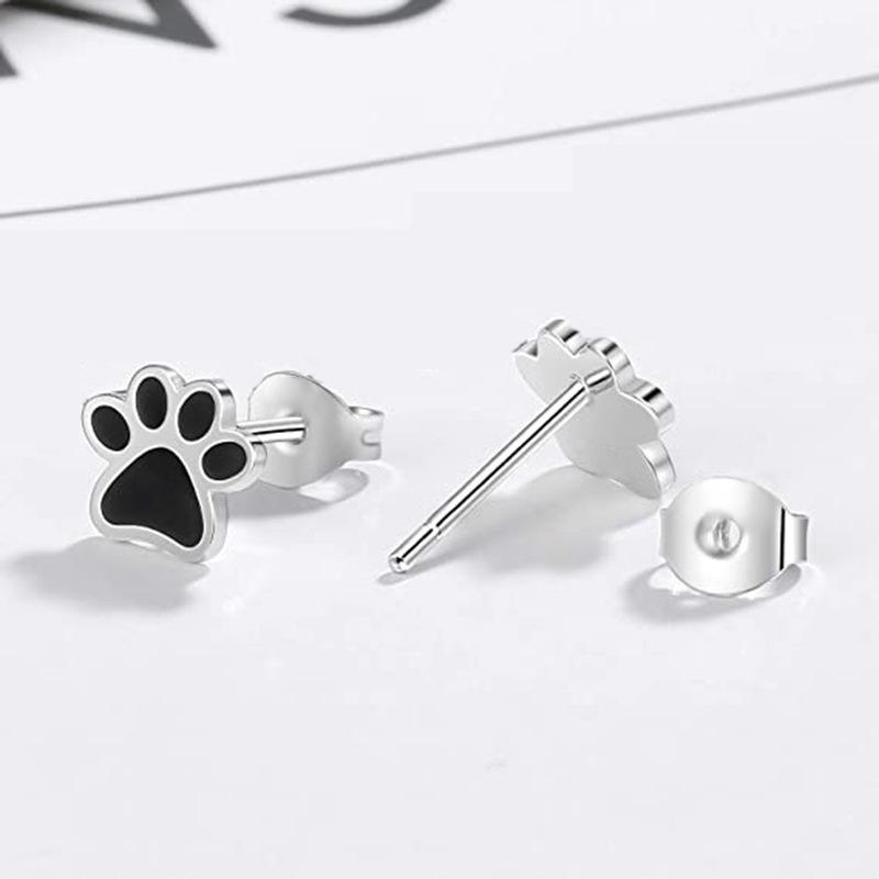 Hong Kong Style Cool Black Temperament Cat Claw Earrings, Retro Exquisite And Simple Design Earrings, Support