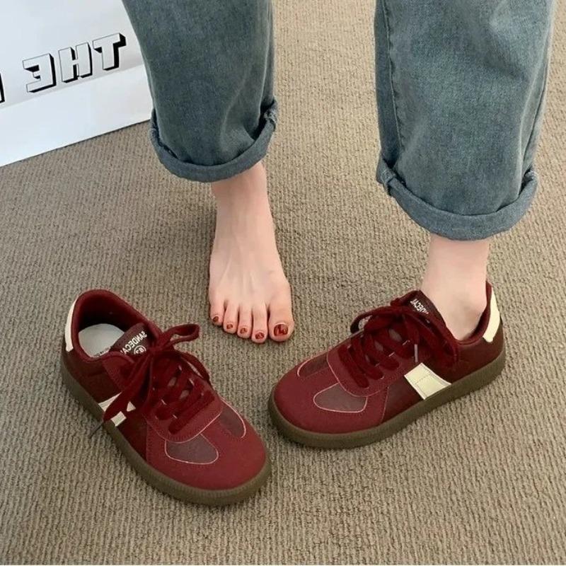 

College style thick-soled color matching little white shoes women s spring new casual shoes student running round head board shoes 41