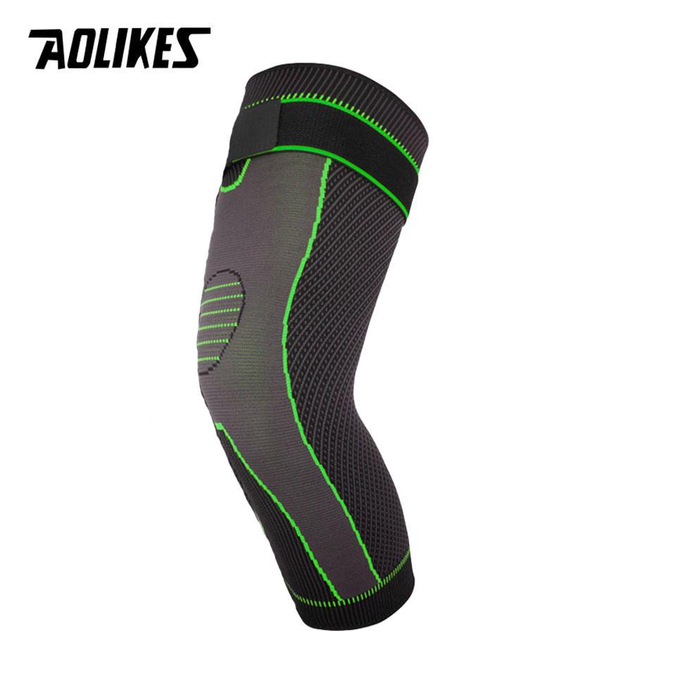 Aolikes Sport Full Leg Compression Sleeves Knee Braces Support Protector For Weightlifting Arthritis Joint Pain Relief