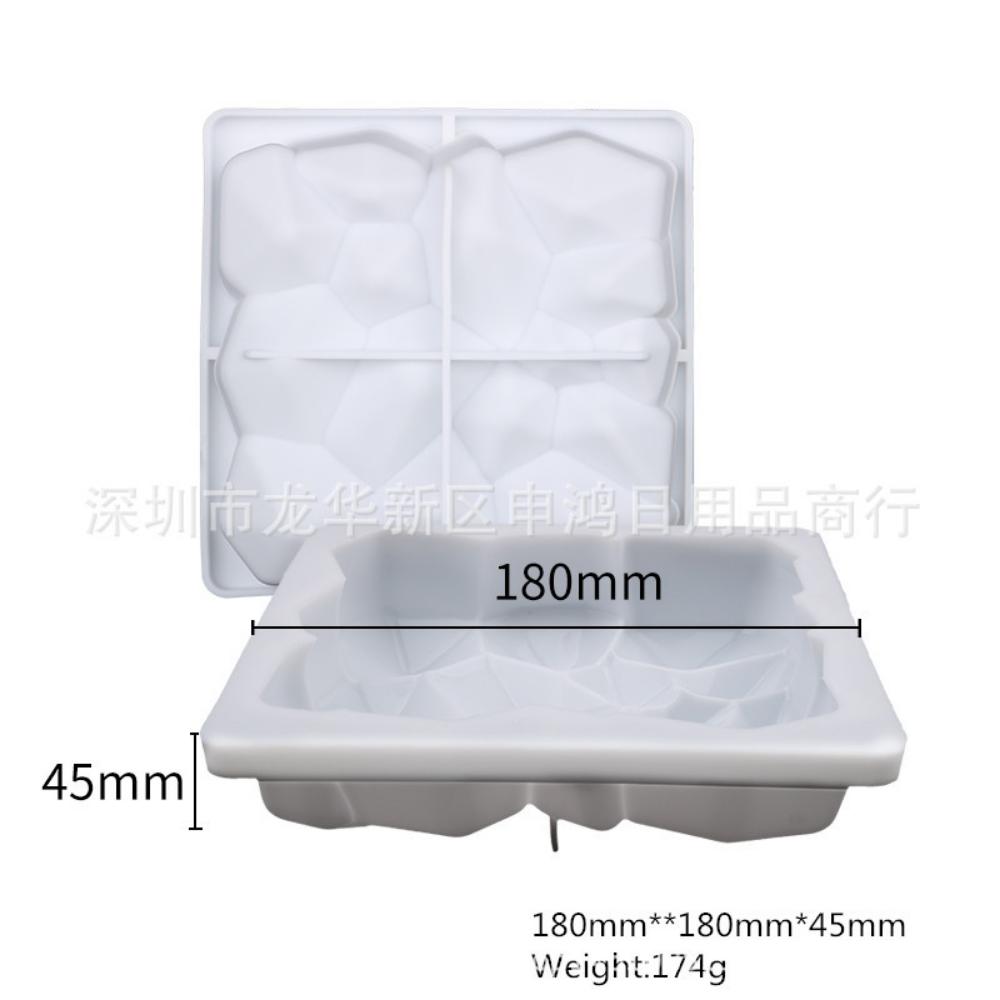 Square Rock Mousse Cake Silicone Mold Round Dessert Mold DIY