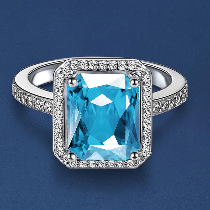 European and American zircon rings, men's and women's fashion niche design, high-end sense, generous zirconium rings, popular