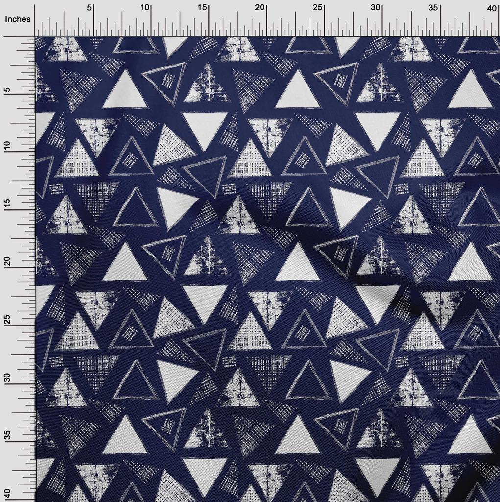 oneOone Cotton Flex Dark Blue Fabric Geometric Texture Sewing Fabric By The Yard Printed Diy Clothing Sewing Supplies 40 Inch