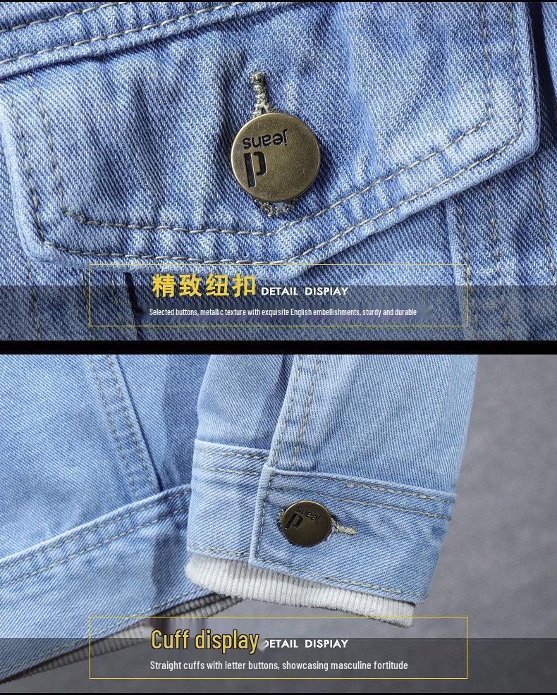 Spring 2024 Men's Korean Style Denim Jacket – Trendy, Fashionable, Casual Youth Coat