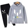 Kids' Messi Football Hoodie & Pants Set - 2-Piece Casual Sportswear for Boys & Girls, Spring & Autumn