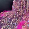 Color 3D Floral Embroidered Lace Tulle Mesh Fabric for Dress Diy Craft Wedding Dress Curtain Sewing Patchwork Clothing Material