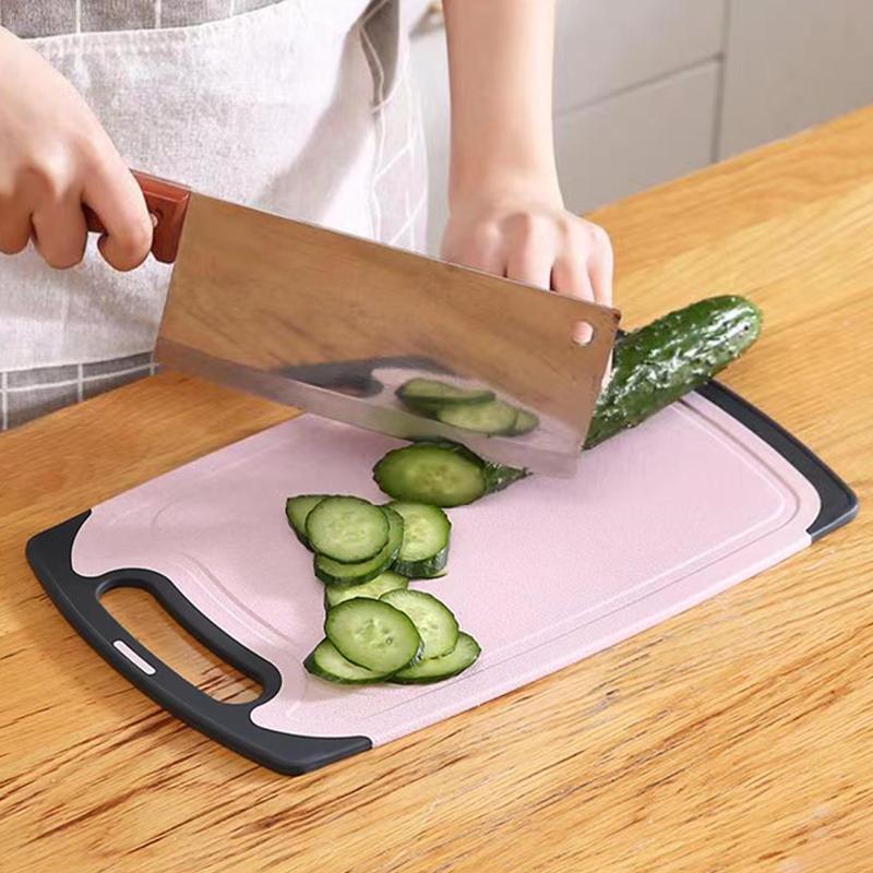 Wheat Straw Cutting Board Vegetable Meat Chopping Board Hanging Hole Spilover Prevention Kitchen Accessory