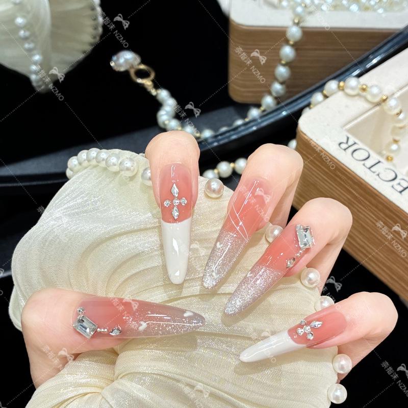 

Elegant Rhinestone Long Sparkly Handmade Wearable Nails - Pure Desire Nail Art Style L04-XS