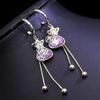 Exquisite Summer Purple Crystal Flower Earrings: Trendy, Heart-Shaped, Versatile Ear Studs
