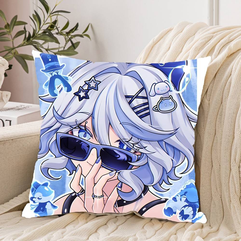 Cute F-Furina G-Genshin Impact Pillow Case Cushion Cover Soft Cute Throw Pillow Case For Car Sofa Pillowcase Polyester