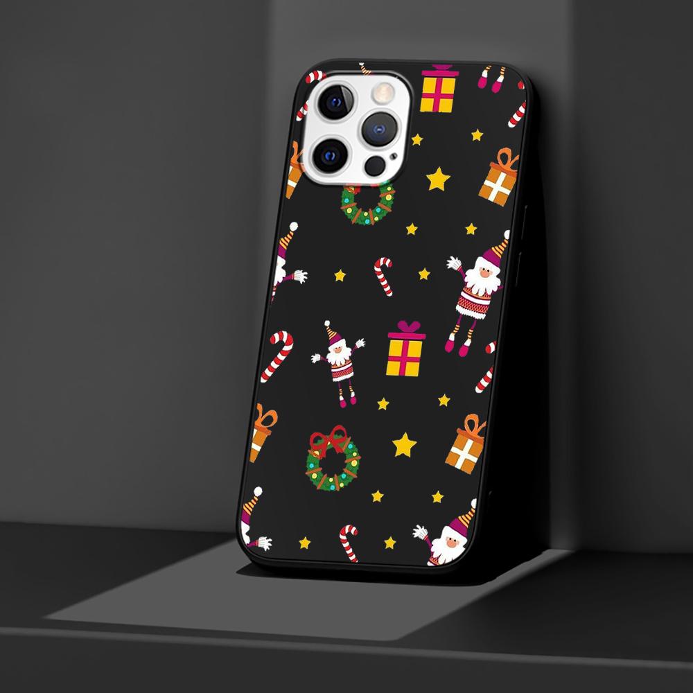 Phone Case for Apple iPhone 14 11 13 Pro Max 12 Mini XR 7 8 + SE 2020 XS 6 6s Plus 5 5s Christmas New Year Gifts Elk Snow Cover