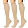 3 Pairs High Elastic Knee Length Compressed Socks for Sports Enthusiasts and Long Distances Traveling Fatigue Relief