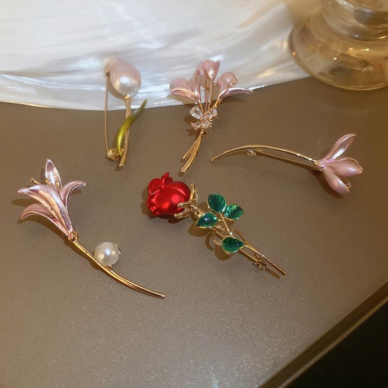 

1шт Красная роза Цветок Брошь Элегантный тюльпан Букет Лацкан Булавка