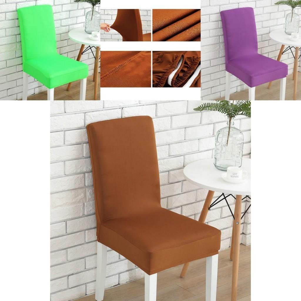 Soft Chair Cover Solid Color Elastic Slipcovers For Dining Room