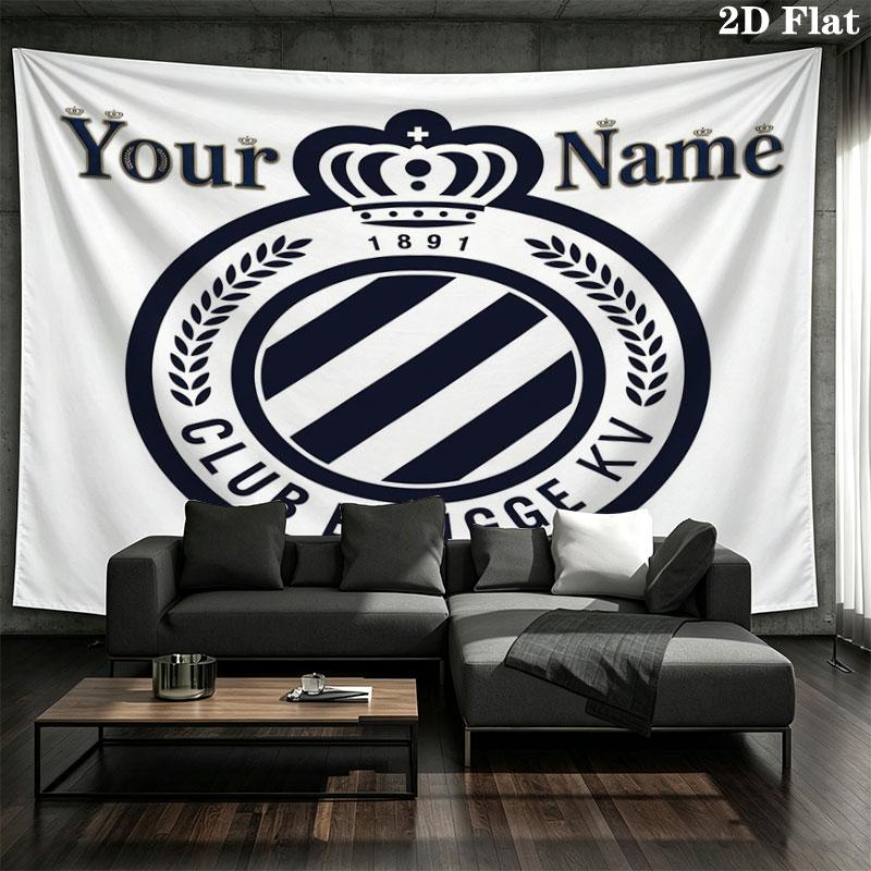Club Brugge KV Custom Name Wall Tapestry Aesthetic Wall Hanging Printed Fabric Blanket Decorative Tapestries for Bedroom Living Room Home Decor