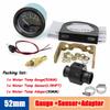 52mm Auto Temp Gauge Dual Unit Digital 40-120℃/100-250℉ Water Temperature Indicator Sensor Adapter 1/8NPT For Gasoline Vehicle