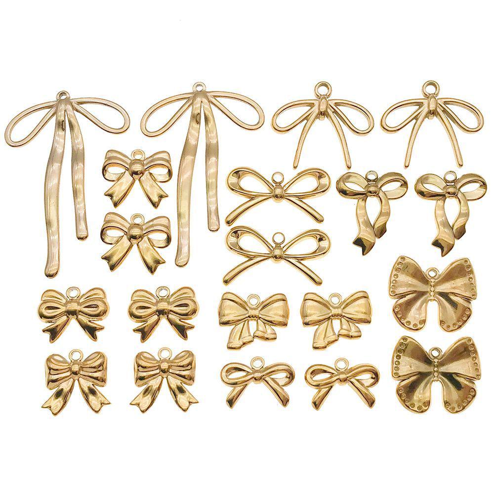 Stainless Steel Bow Pendant Charm for DIY Jewelry Bracelet/Necklace