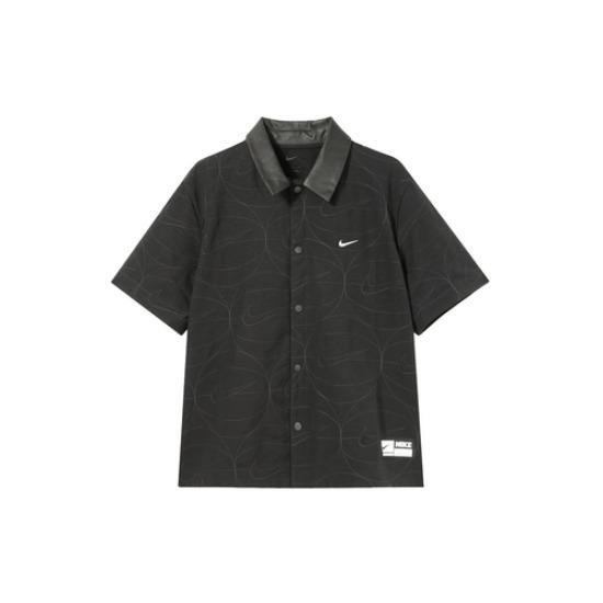 

Nike Мужская тканая повседневная баскетбольная рубашка с коротким рукавом Черная FB7043-010 EU S чёрный