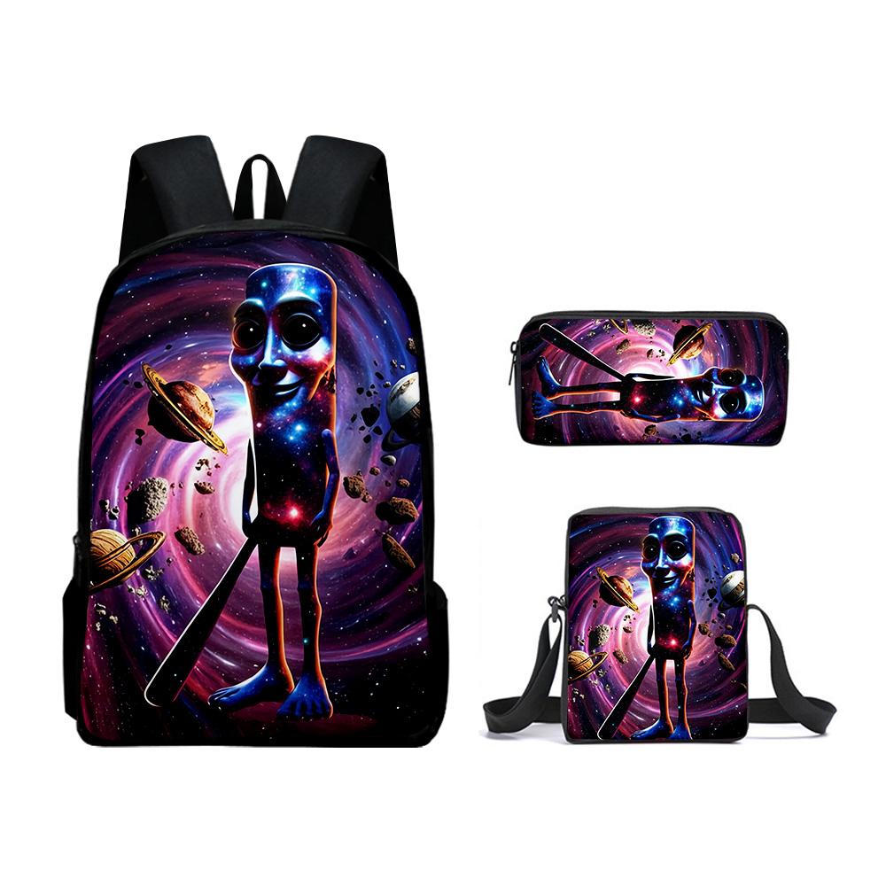 High-end Ice Plus fire Soccerly Foot Ball 3D Design 3pcs/Set Learner Bags Everyday Laptop Knapsack Backpack Sling Carry Tote Pencil Pouch