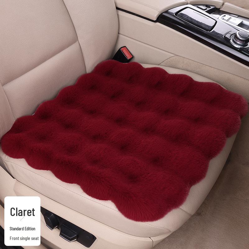 Winter Fleece Rabbit Fur Plush Car Seat Cushion 3-Piece Set