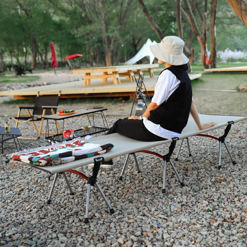 Ultra-Light Aluminum Folding Camp Bed for Camping, Office Naps, and Self-Driving Adventures