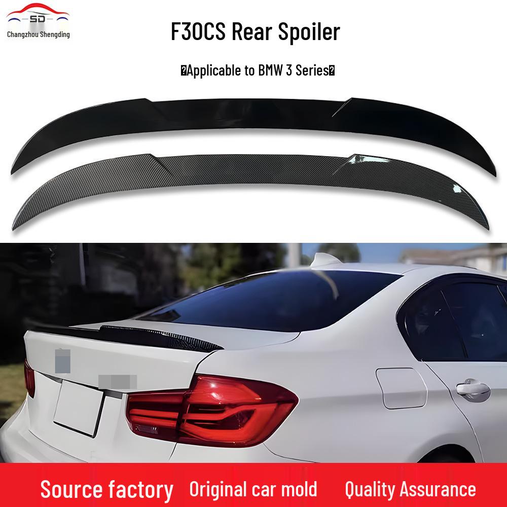 Compatible with BMW 3 Series (13-19) F30, CS Style Rear Spoiler, Non-destructive Installation.